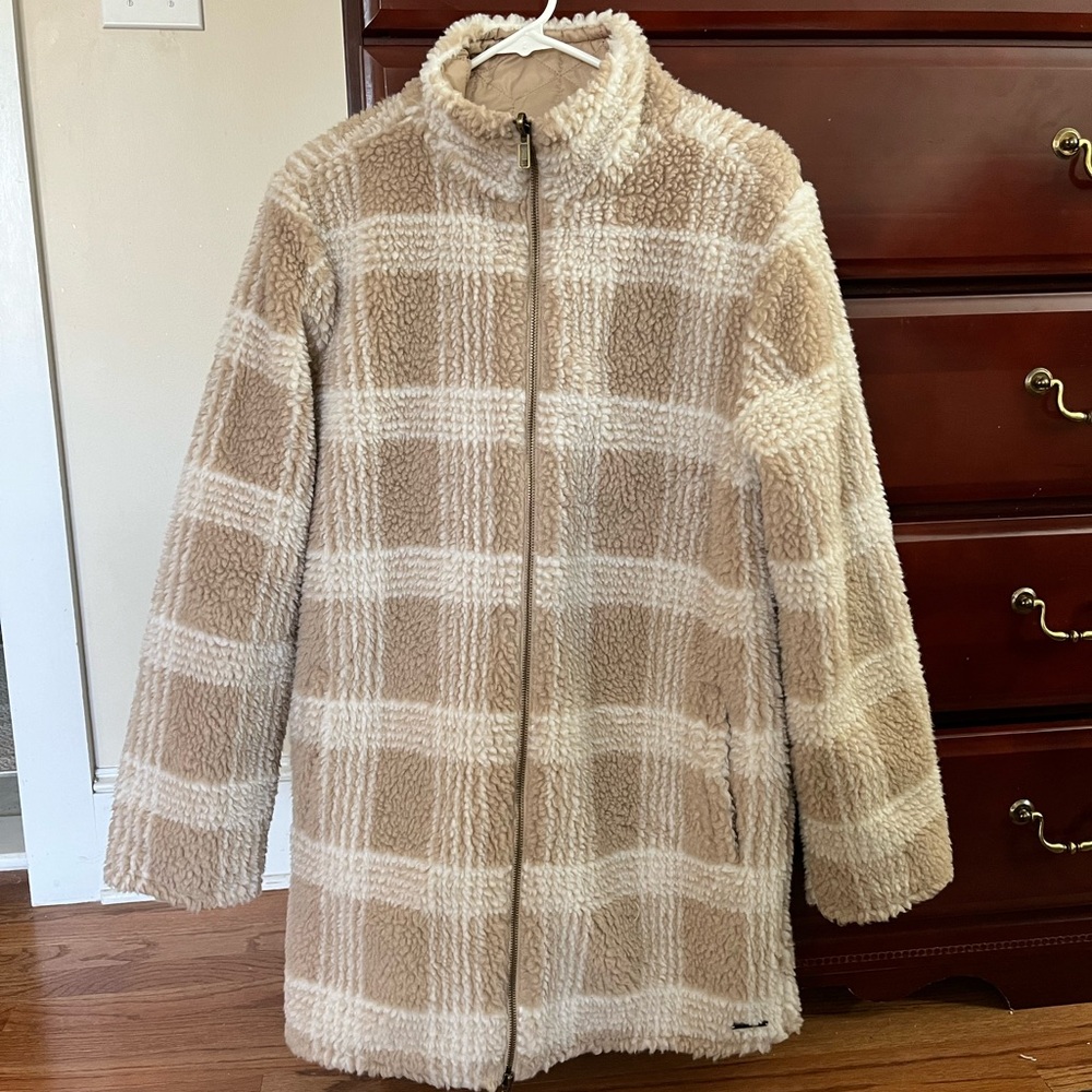 Carve Designs Mason Reversible Jacquard Jacket Light Khaki Plaid
